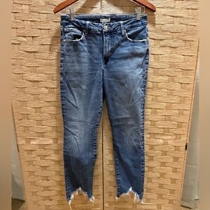 Good American Blue Straight Leg Distressed Jeans Size 6